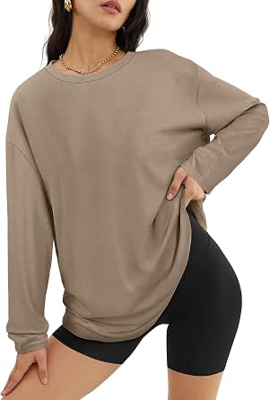 ATHMILE Women's Oversized Ribbed Knit Sweater - Batwing Sleeve Crewneck Pullover For Fall