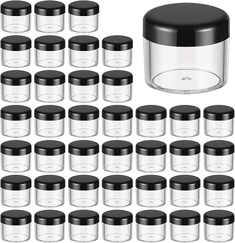 20 recipientes de plástico S para cosméticos, tanque de almacenamiento transparente con tapa de rosca, tarros de almacenamiento para arcilla,