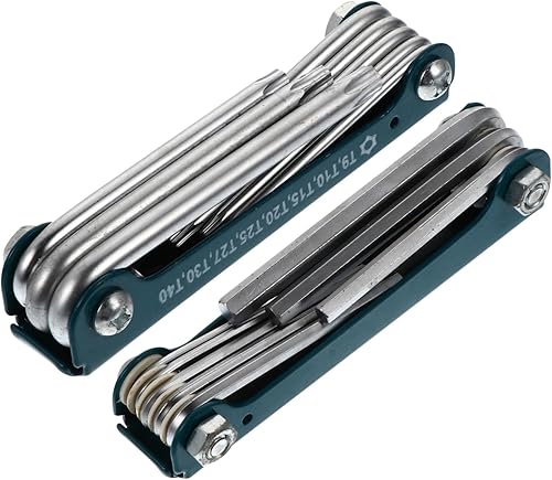 Homoyoyo Juego de llaves plegables para bicicleta, multiherramientas, llave hexagonal plegable, llave práctica, llave de reparación, kit de