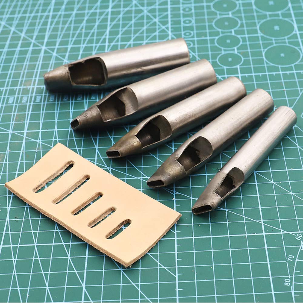 1 sztuk 5mm skórzany owalny kształt dziurkacz owalny kąt rozstawienie paska narzędzia do dziurkowania DIY Craft skórzany dziurkacz narzędzie do wiercenia otworów, 31mm X 5mm