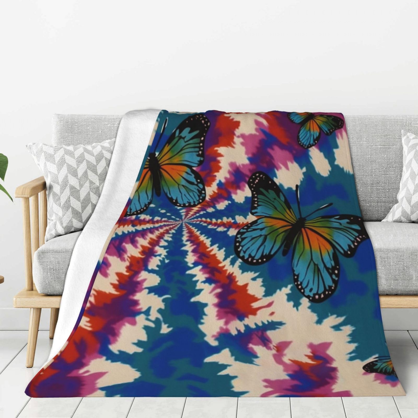 Couverture polaire en flanelle de qualité supérieure avec imprimé nœuds papillon