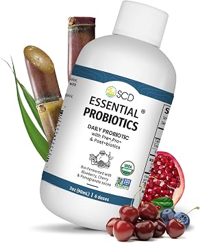 SCD Probiotics SCD Essential Probiotics for Women, Men, Kids and Toddlers, Travel Probiotic for Digestion and Immunity, Gut Health Liquid Probiotic Supplement, Trial Size 3 fl oz