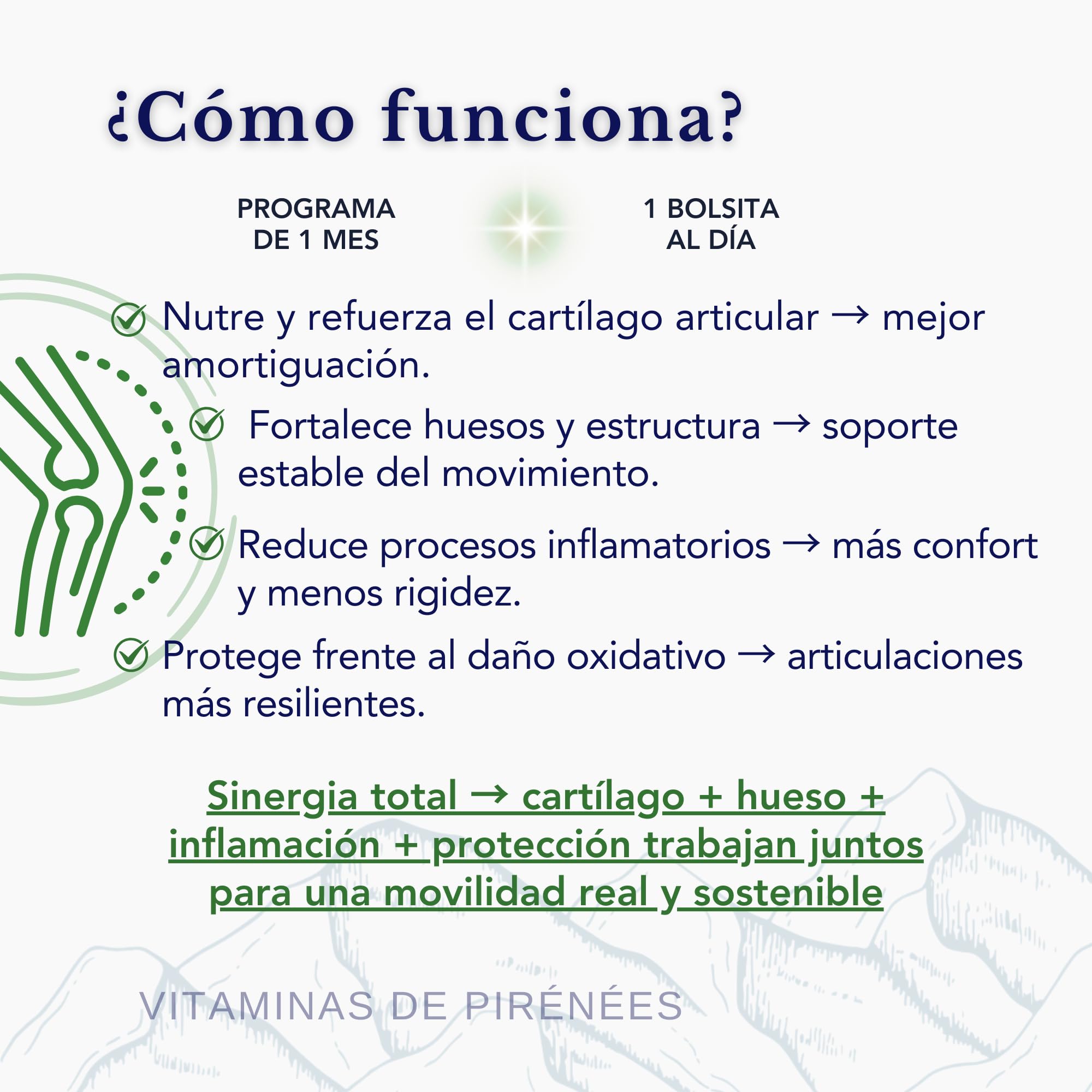 Colágeno UC-II, Omega 3 TG, Glucosamina y Condroitina, Calcio, Magnesio, Cobre, Zinc y Vitamina D3K