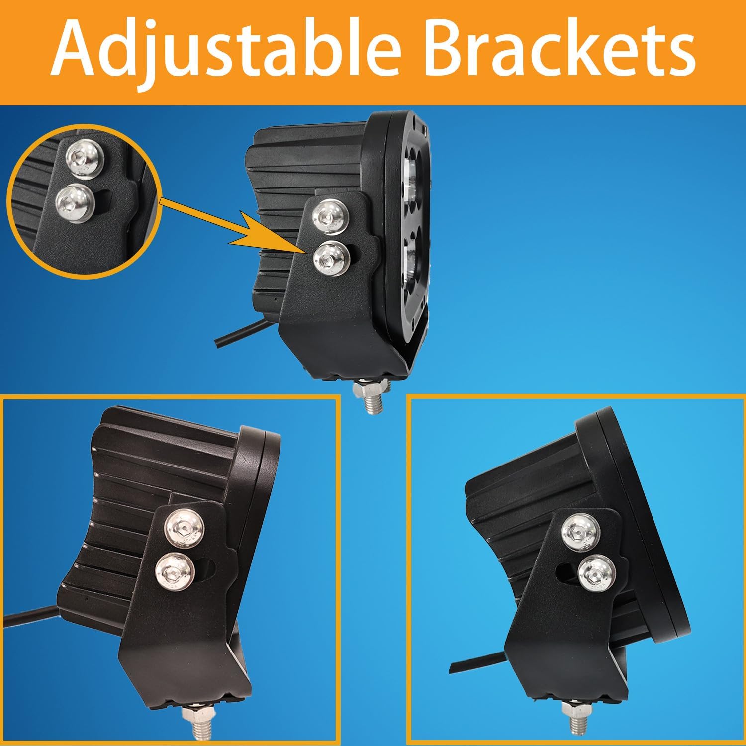 Cube LED Off Road Lights 5 Inch 120W 10000lm IP68 Truck Bumper 12V 24V LED Driving Fog Work Pods Square Spot Flood Combo Bar for Motorcycle Car SUV Boat ATV UTV Trailer Tractor Vehicles 2Pack