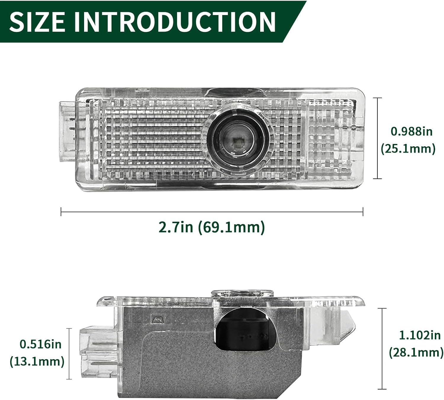 2 Pcs Never Fade Door Light Logo, Projection Ghost Shadow Welcome Puddle Light Compatible with Range Rover 2010-2022 Accessories (Black & White)