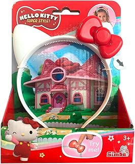 Simba Hello Kitty-Diadema para el Pelo, con luz y Sonido, 16 cm, a Partir de 3 años, Color Rojo, (4006592088897)