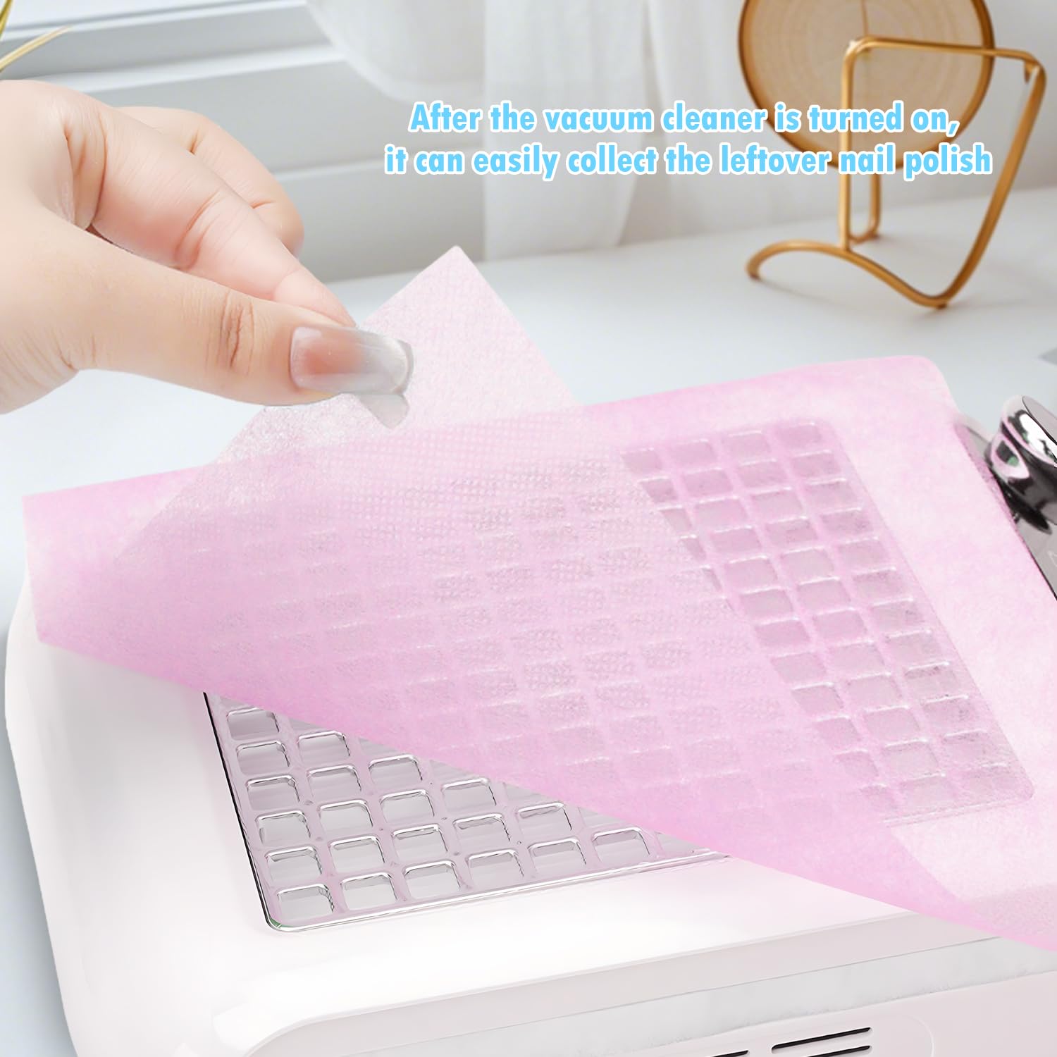 Lot de 200 feuilles de papier filtre collecteur de poussière pour ongles, filtres collecteurs de poussière portables pour salon de manucure