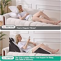 Vista 7 de 4PCS Wedge Pillow Set for After Surgery, Orthopedic Bed Wedge Pillow for Back Pain Relief, Sitting Up in Bed, Acid Reflux, Adjustable Post Surgery
