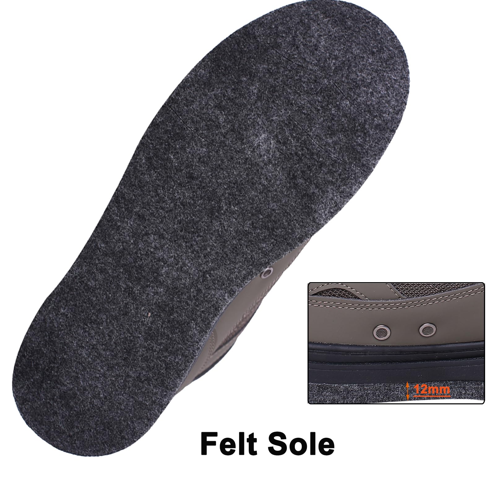 Raprance Botas de pesca para hombre, suela de fieltro y tacos de goma para pesca con mosca