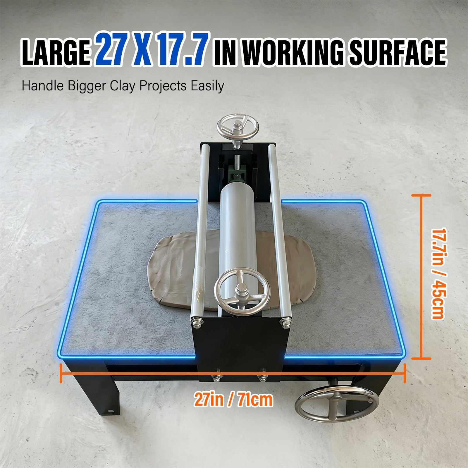 Herramienta De Cerámica Para Trabajo Con Arcilla, Laminador Mesa Con adjustment Preciso Espesor, Estructura Estable Y Rodillo De Acero Para Creaciones Manuales