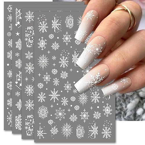 IDDFEVE Large Snowflake Nail Stickers, Christmas 3D Self-Adhesive Nail Art