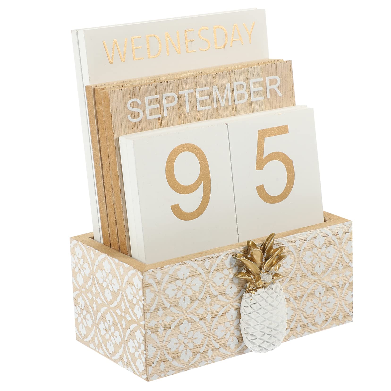 TEHAUX 2pezzi Calendario Da Tavolo Legno Rimovibile Decorazione Per Ufficio e Casa Design Artistico Per Scrivania Adatto Per Scuole e Hotel