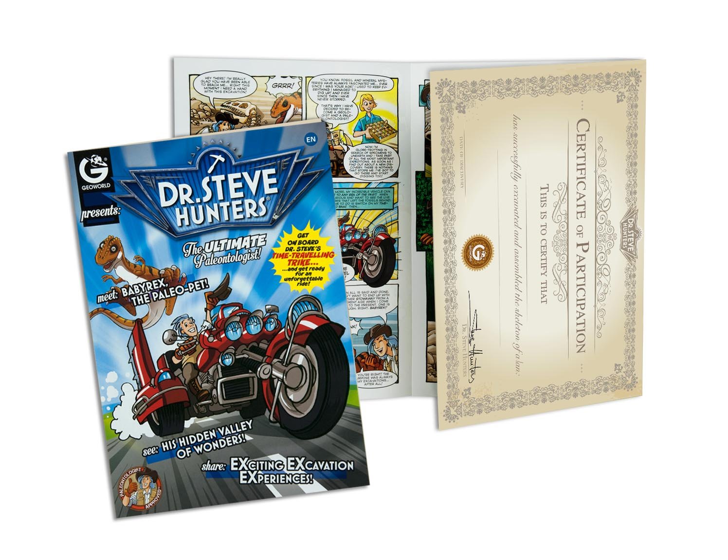 Geoworld - Kit de Ensamblaje de Esqueleto con Tyrannosaurus Rex Dr. Steve (Tachan 90891082), 91082BF