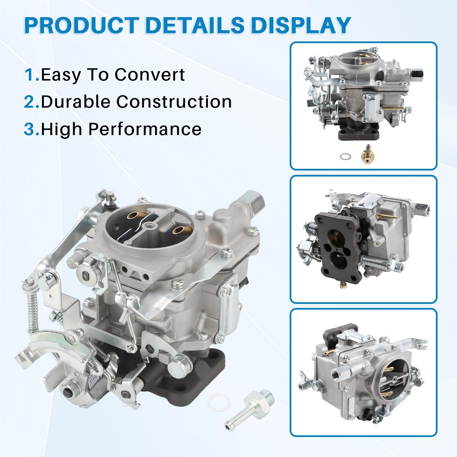 Carburador Compatible con T-0yota 3K 4K 1968-1978, TRUENO 1974-1981, Suzuki Samurai Reemplazo para, Ralentí Constante y Aceleración Rápida para Coche Motor 2110024034, 2110024035, 2110024045