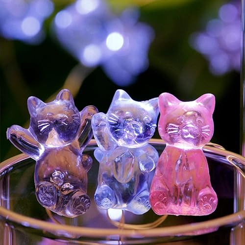 Miniatura 8 de Holitown Guirnalda de luces de fluorita natural de amatista, 30 luces LED de cristal natural, funciona con pilas con control remoto y temporizador,