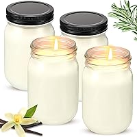 Vista 8 de MTLEE Paquete de 4 velas de soja en tarro Mason de 12 onzas con aceites esenciales, velas perfumadas de cera de soja para el hogar, San Valentín