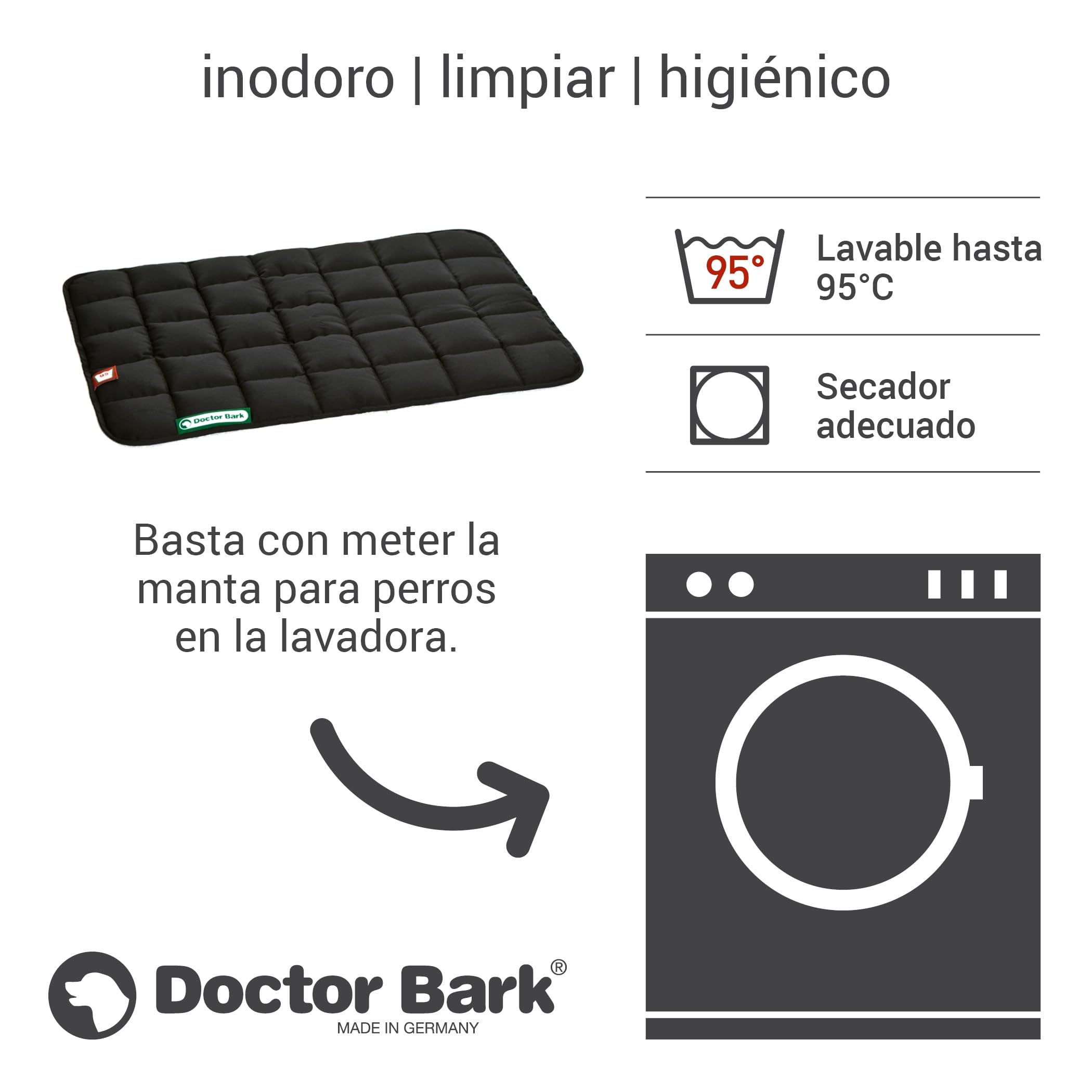 Doctor Bark Manta de Perros, Robusto, Lavable a 95 ° C - Disponible en Diferentes tamaños y Colores