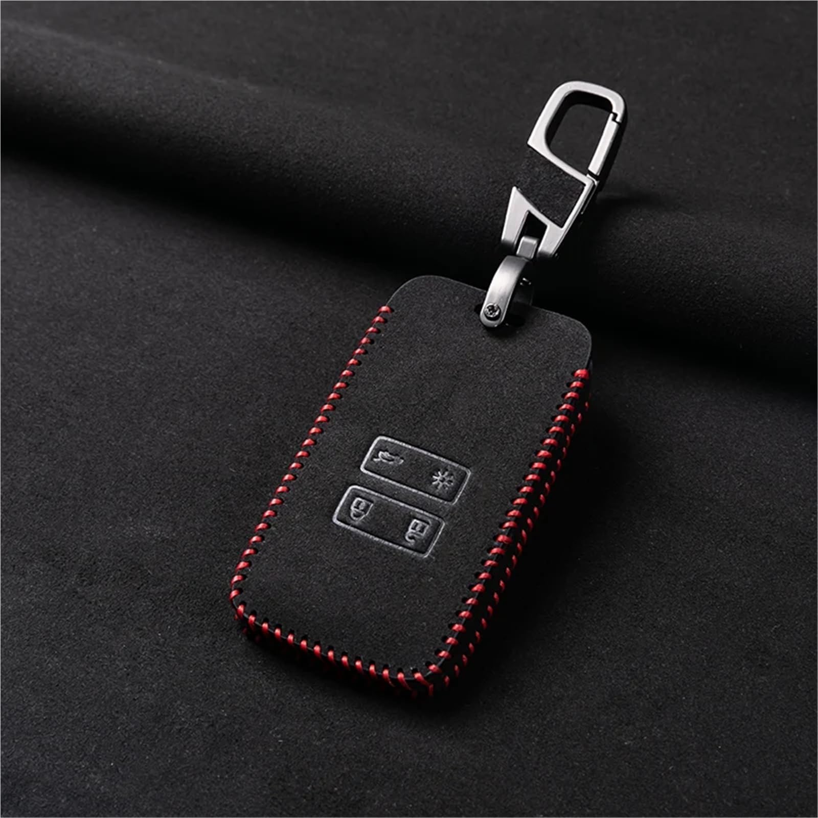 Car Key Case Cover Compatible for Renault Duster Captur Clio Logan Megane RS 1 2 3 4 Koleos Scenic Nema Fluence Zoe Accessory(Type A Red Line)