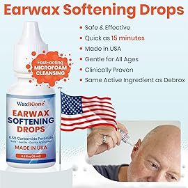 WaxBgone Earwax Removal Kit with Drops, Large 2-oz Ear Bulb Syringe & 3 SoftSpray Tips - Safe & Effective Ear Cleaning Kit - Wax Softening Formula Dissolves Earwax with Gentle Foaming Action - 0.5 Oz