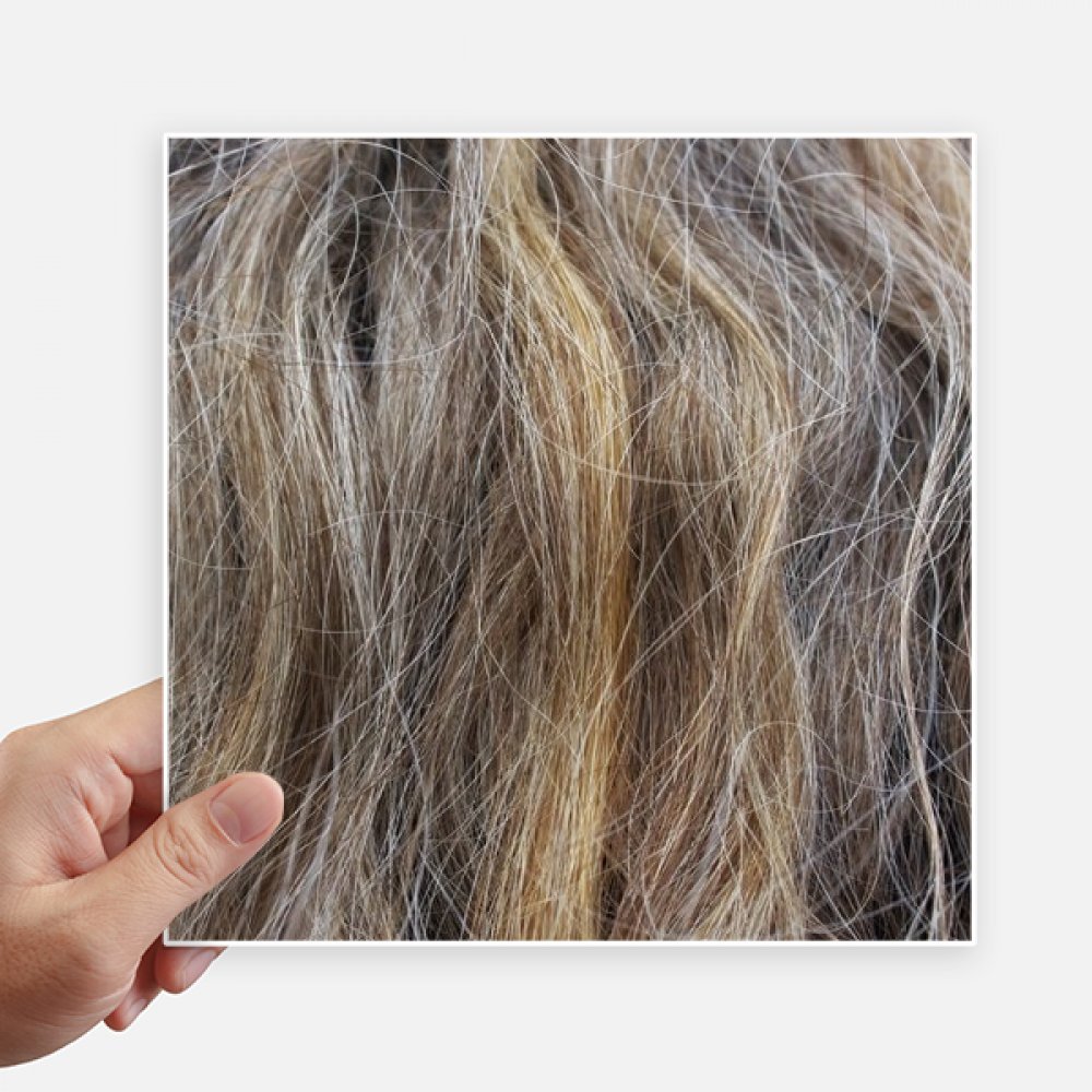 Stickers de pelo rizado castaño hermosos vinilos cuadrados de 20cm con diseño de gran formato