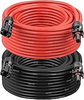Vista 13 de XRDS -RF Cable de extensión solar 8AWG 3FT paquete de 2 unidades (rojo + negro), cable fotovoltaico con conectores solares macho/hembra, cable