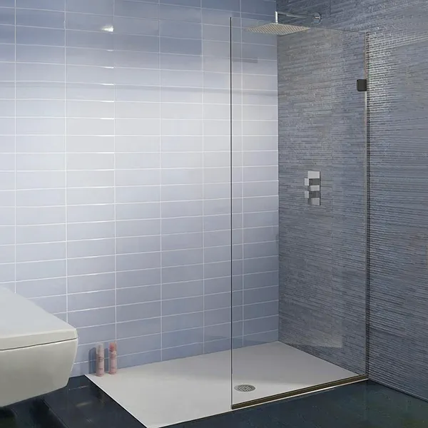 Fixed Shower Panel | Water Repellent | 3/8" Tempered Glass with Oil Rubbed Bronze Finish 24"x60" by Fab Glass and Mirror