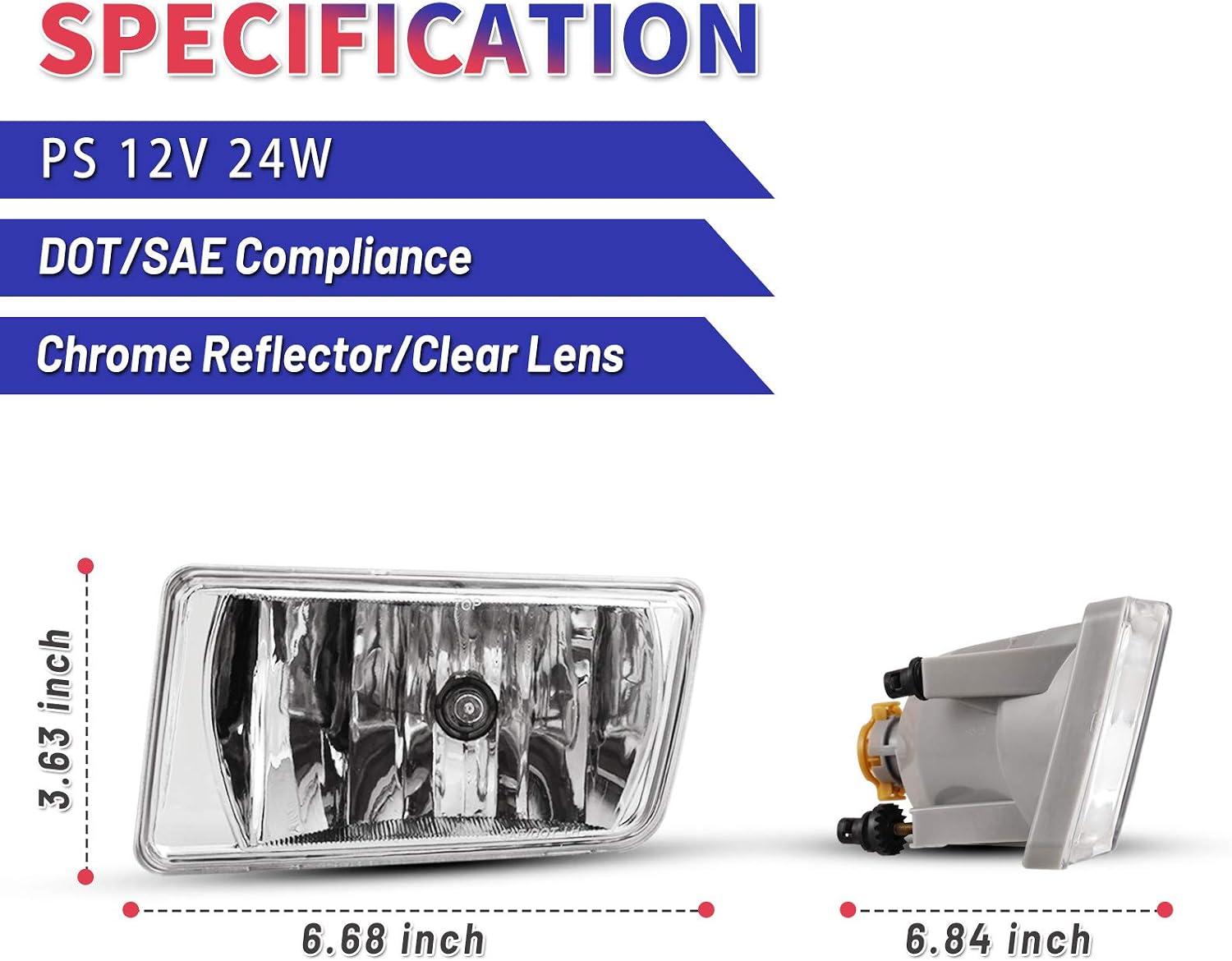Fog Lights Fit for 2008-2014 Chevy Silverado, 2007-2013 Avalanche/Suburban/Tahoe (w/Off-Road Pkg) 2PCS