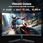 KOORUI Curved 27 Inch Gaming Monitor, Full HD 1080p R1500 180Hz VA Curved Monitors, 99% sRGB, Built-in AdaptiveSync, 1 x Display Port 1.2 & 2 x HDMI 2.0, Eye Care, VESA Compatible, Black 27E6CA