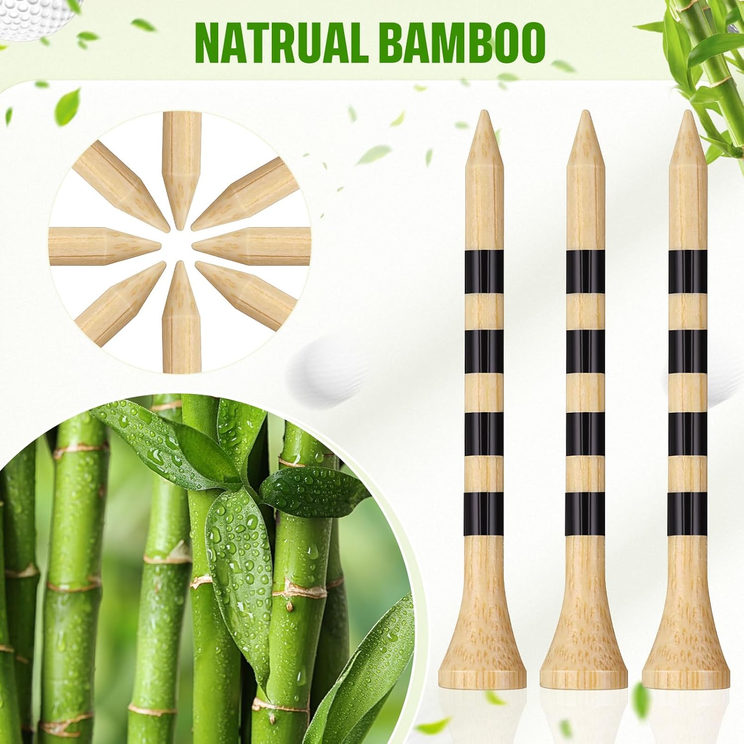 Mudder 600 Pack Golf Tees Bulk Wooden Golf Tees Multicolor Wood for Men Balls Accessories