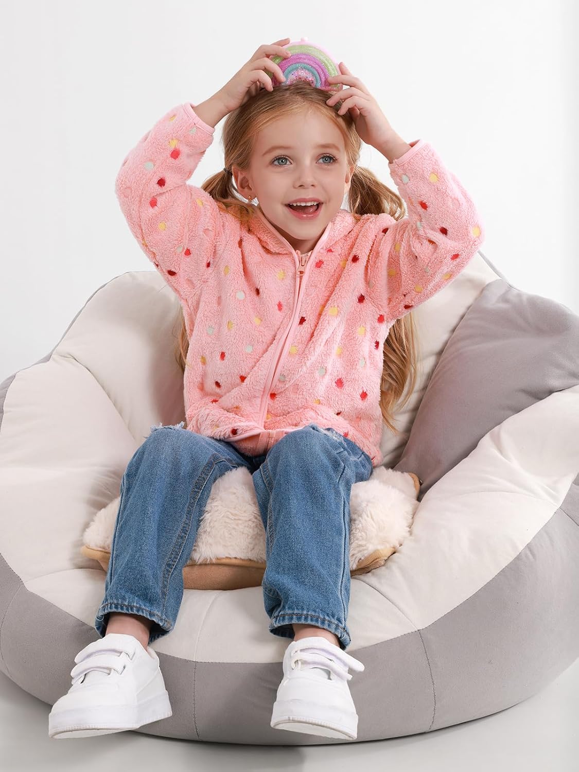 Toddler Baby Girls Fall Clothes Fleece Jackets Hooded Zip Up Cute Prints Fuzzy Coats Size 12 18 24 Months 2t 3t 4t 5t - Image 5