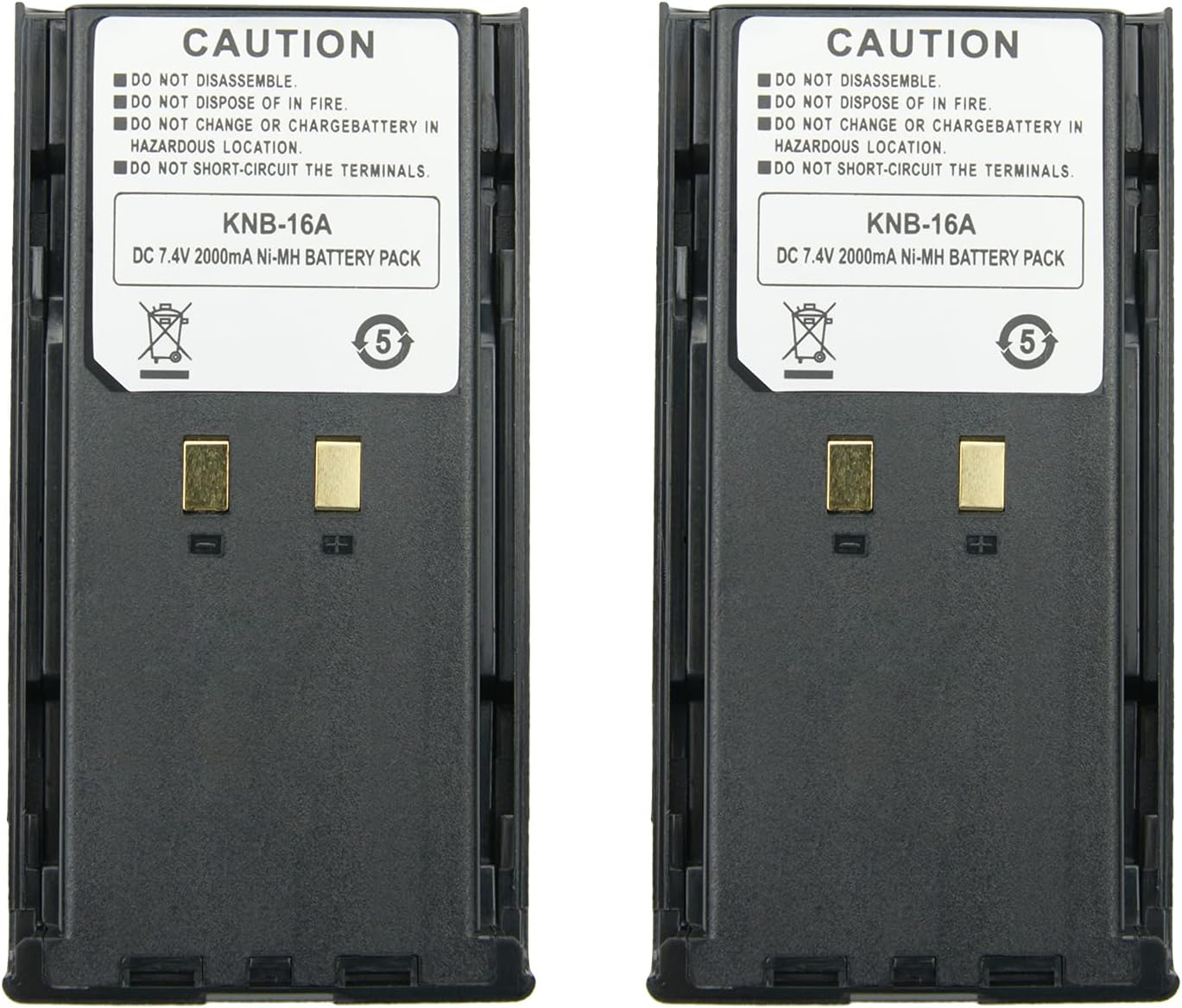 2 Pack KNB-16A Battery for Kenwood TK-480 TK-380 TK-280 TK-290 TK-190 TK-5400 Two Way Radios Ni-MH Replacement Battery