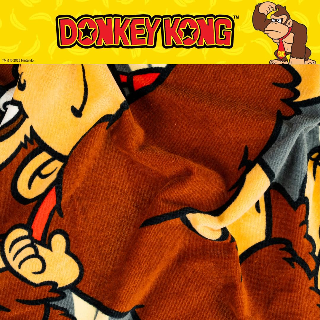 Franco Collectibles Nintendo Donkey Kong Gaming Serviette de Bain/Piscine/Plage en Coton Doux 152,4 x 76,2 cm (Produit sous Licence Officielle)