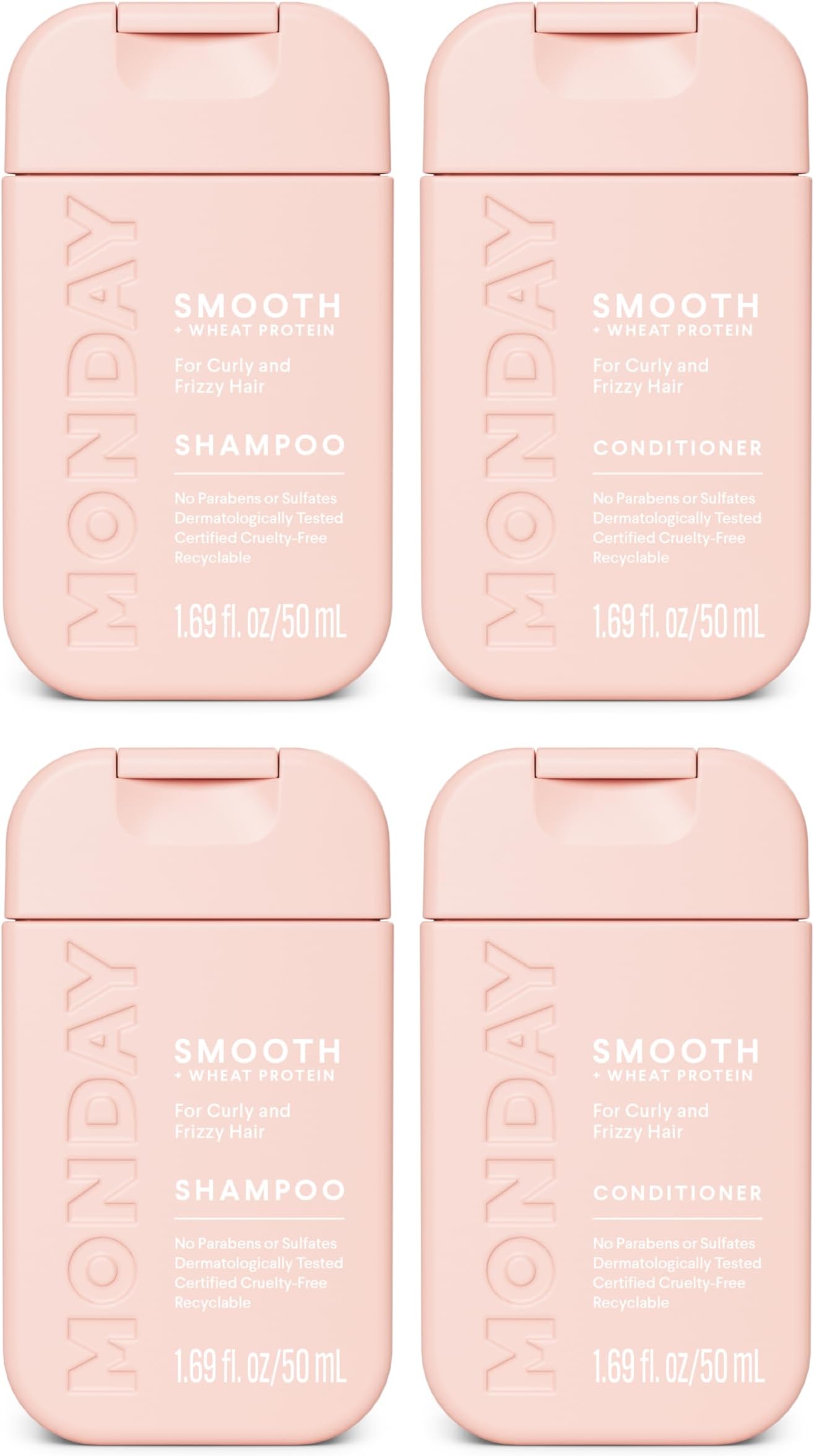 Monday Haircare Smooth Shampoo & Conditioner Travel Pack -50ML Travel Kit (2 x Shampoo,2 x Conditioner)