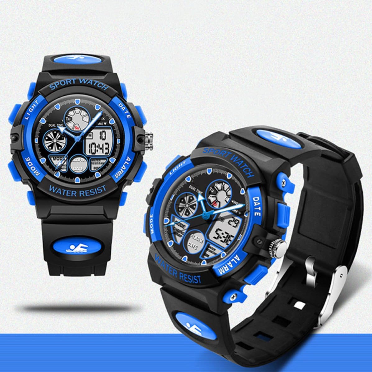 Toddmomy Digital Watch 30m Waterproof LED for Swimming Blue