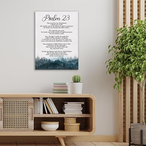 Miniatura 4 de Lienzo decorativo cristiano para pared, Salmo 23, el Señor es mi pastor, lienzo impreso con escritura positiva, pintura en lienzo para el hogar,
