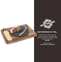 Vista 7 de PICNIC TIME Tabla giratoria para quesos con cuchillo, tablero de charcutería de disco de vinilo retro, bandeja giratoria Lazy Susan para servir