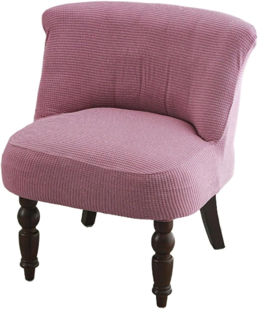 Stretch Armless Chair Slipcover, Jacquard Waffle Knitted Furniture Protector Cover, Anti-Slip Pet Friendly Removable Washable Slipcover For Living Room, Accent Chair, Hotel, Caf(Pink)