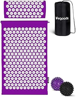 LifeGoods Akupressurmatte Mit Kissen - Akkupressmatte - Akkupressurmatte+ - Akupressur Matte - Akupunktur Matte - Massagematte - Rücken - Stachelmatte - Fakirmatte - Nagelmatte - Acupressure Mat