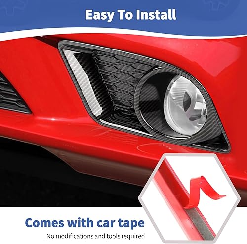 Miniatura 5 de RT-TCZ para cargador parachoques delantero luz niebla panel Trim cubierta de fibra de carbono para Dodge cargador 2011 2012 2013 2014 fibra de