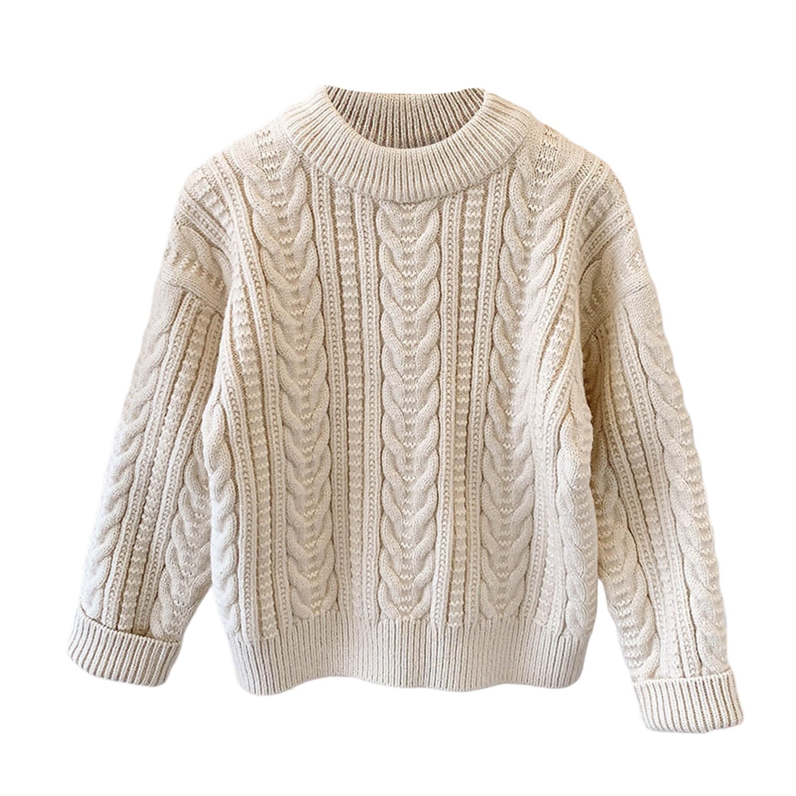 Pull hiver enfant col rond ample et chaud pour fille et garçon