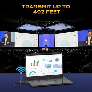 Wireless HDMI Transmitter and Receiver 500FT/150M, 4K Decode 1080P@60Hz Ultra HD Video Output, Plug&Play 5G+2.4G for Video and Audio to Monitor from PC/Projector/TV Box (W3101)