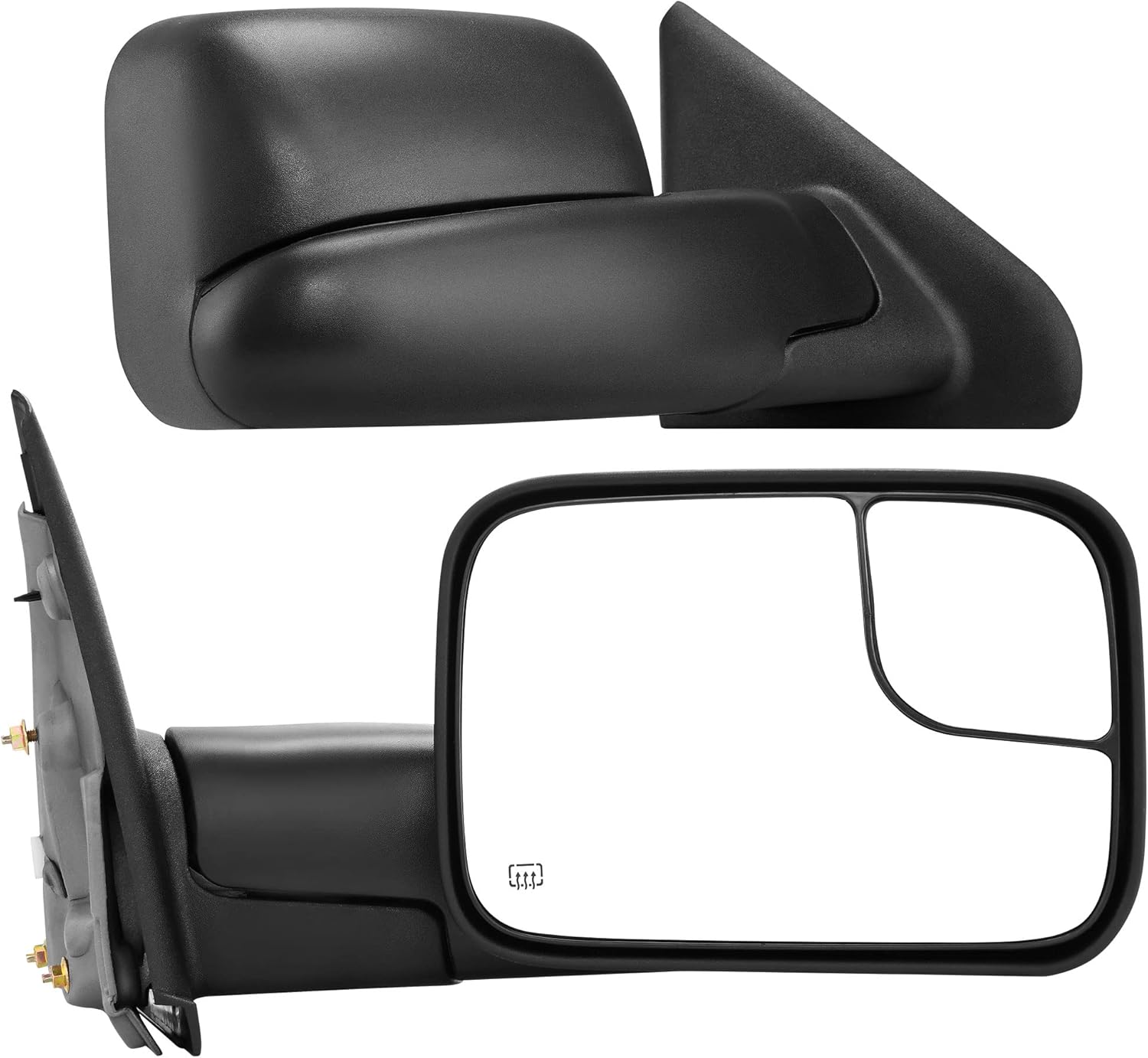AUTOSAVER88 Tow Mirrors Compatible with 2005-2015 Tacoma, Power Adjustable Heated Rear Side Mirrors, Manual Folding Fliping Towing Mirrors Black