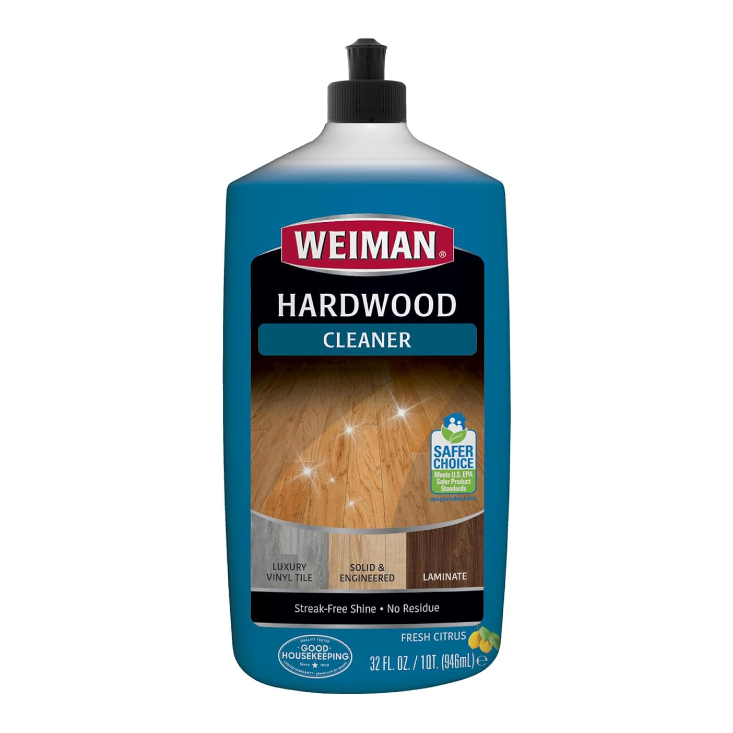 Weiman - Detergente per pavimenti in legno, rovere finito, acero, ciliegia, betulla, ingegnerizzato e più professionale, sicuro, senza bistecche, bianco, 32 ml