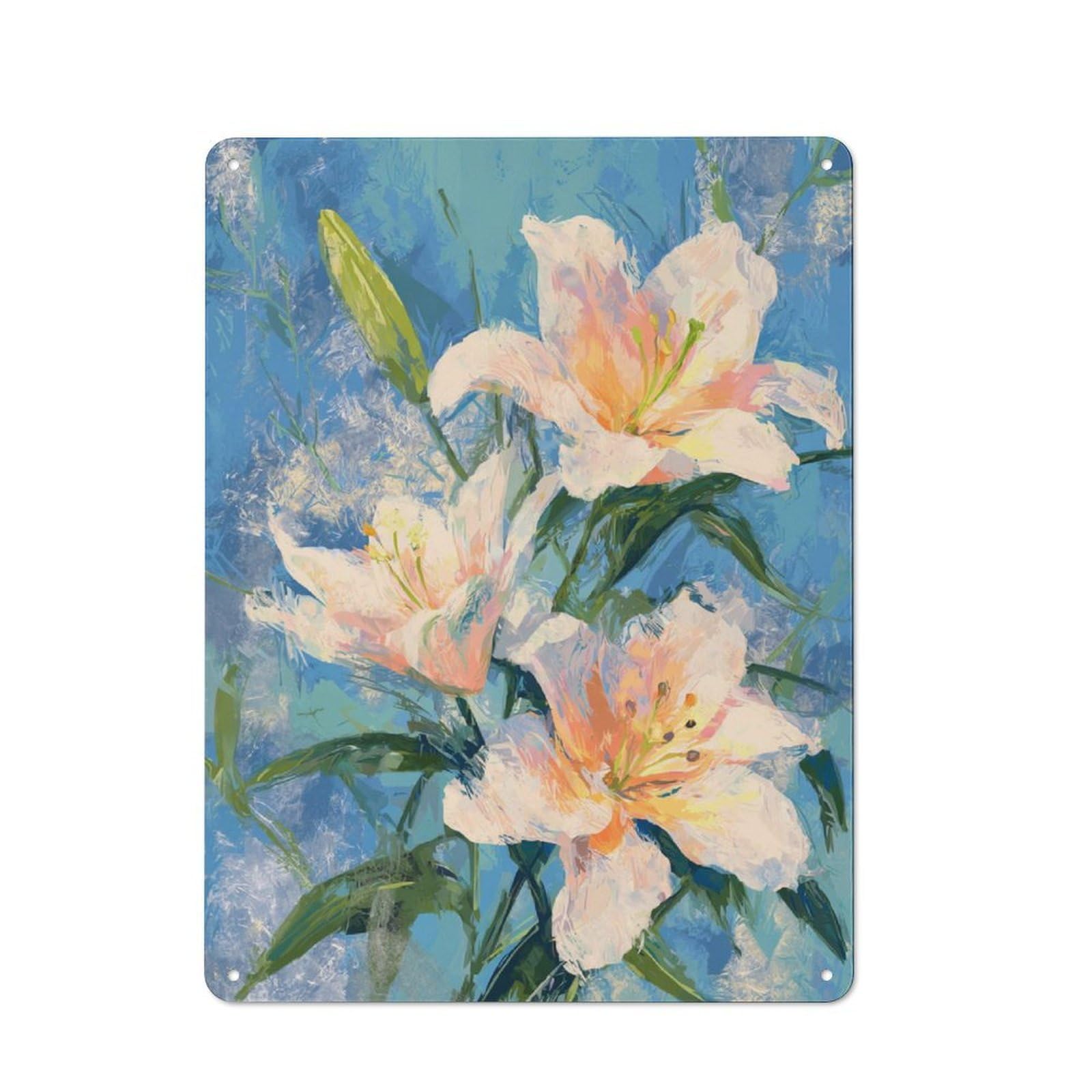 Junmoney Lily Elegance Retro Metal Wall Sign 40X30cm With For Pub Or Café, A Housewarming Gift For Hospitality Wall Decor Collectors
