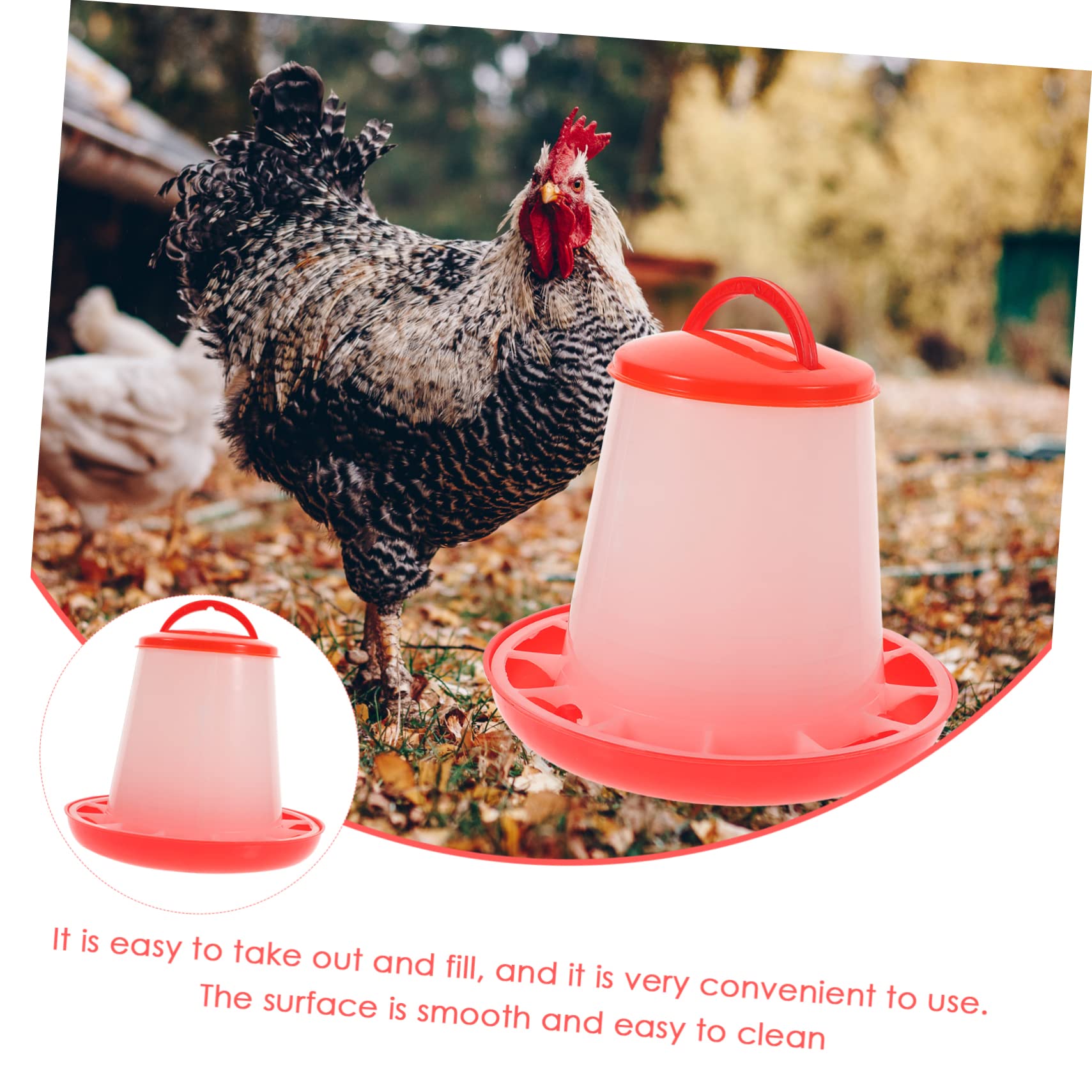 VICASKY Automatic Chicken Feeder Trough Durable Plastic Poultry Food Trough for Chickens Ducks and Easy to Clean Space Saving Design Capacity