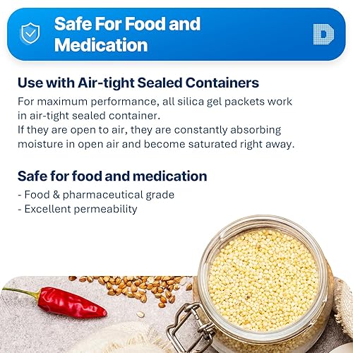 Miniatura 3 de Dry & Dry Paquetes de gel de sílice de 0.5 (medios) gramos 1000 paquetes Paquetes de gel de sílice desecantes Paquetes de gel de sílice - Paquetes