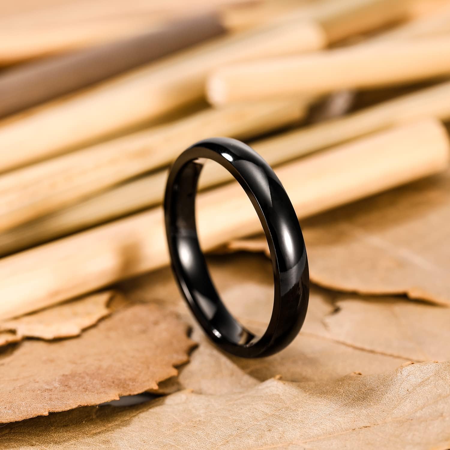 SHINYSO 2mm 4mm 6mm Black Tungsten Carbide Ring Dome Polished Wedding Band for Men Women Comfort Fit Size 4-12 - Image 2