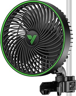 VIVOSUN AeroWave E6 Gen2 6″ Clip Grow Fan 15cm EC Motor 12W APP WiFi Control 5 Speeds + Timer Automatic Oscillation IP54 f…