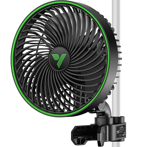 VIVOSUN AeroWave E6 Gen2, Grow Tent Clip Fan 6”, EC Motor, Smart Control, Powerful Oscillating Fan, Local Timer, Weatherproof IP54, for Hydroponics Circulation Cooling, Black