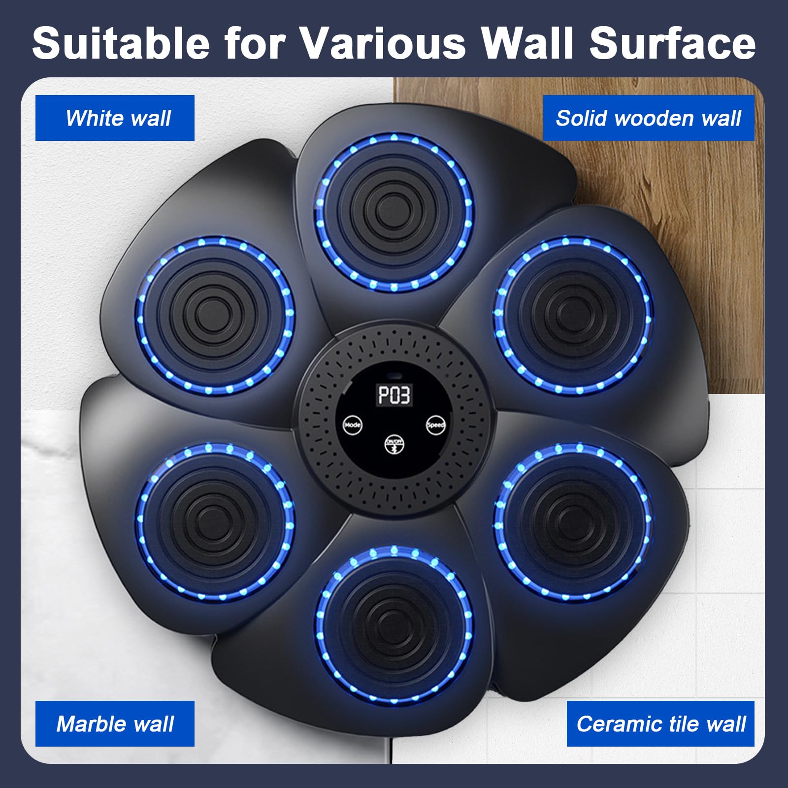 Macchina Da Boxe Bluetooth Con Musica - 9 Modalità, 18 Velocità, Guanti Inclusi Per Allenamento Casa - Foto 6